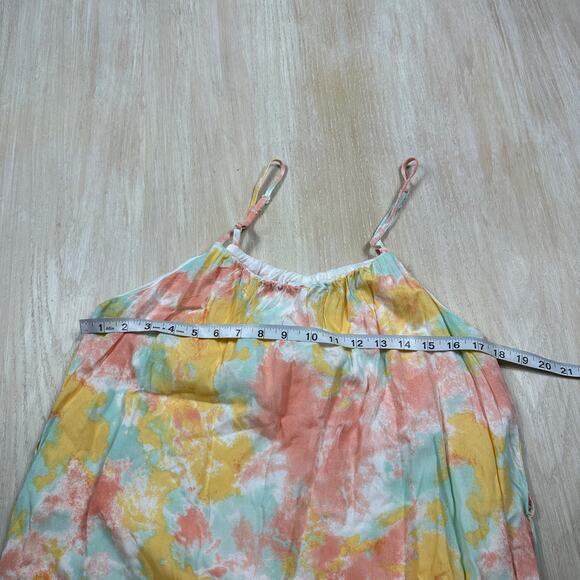 NWT Francesca's Blue Rain Boho Sunset Tie Dye Tiered Whimsical Midi Dress Medium - Picture 7 of 14